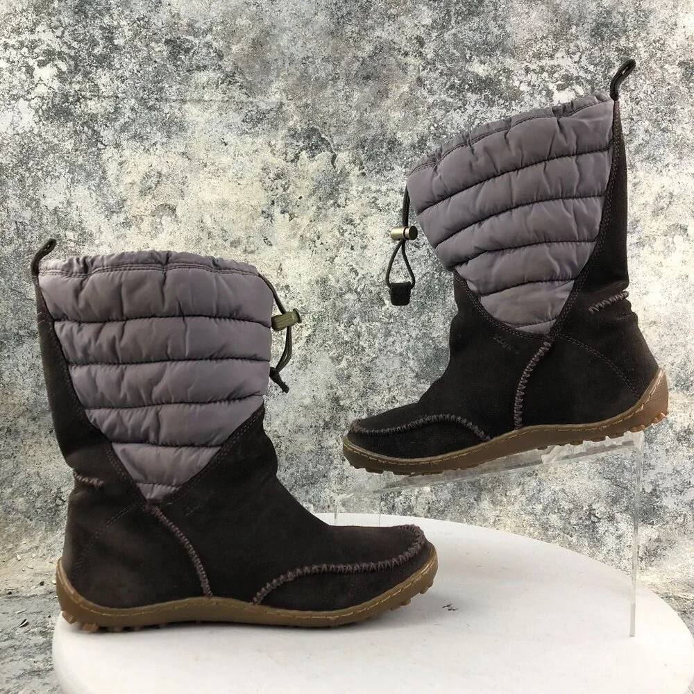 Columbia Women's Size 7.5 Minx Moccasin Brown Waterproof Drawstring Boots